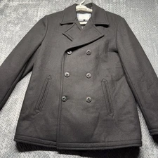 7 Diamonds Men’s 2XL Black Wool Blend Peacoat Seville Jacket Slim Fit