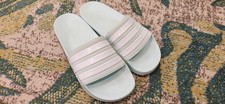 Adidas Adilette Mint Green Slides Lightweight, Pool Beach Women s Size 8
