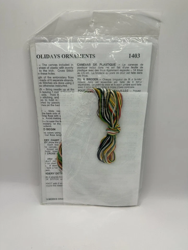 Design Works Plastic Canvas Christmas Ornament Kit Set of 6 Cross Stitch 1403 - Image 3 of 4