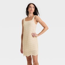 Women's Crochet Mini Shift Dress - A New Day