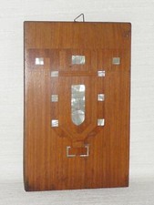 Intarsie Muster Holzbild Einlegearbeit mit Perlmutt Plättchen Jugendstil um 1900