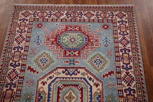 South-western Kazak Wool Rug: Handmade Traditional Patterns 4x6 ft - Picture 12 of 20