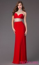 Faviana S7511 Long PROM Dress Gown Red Jersey Two Piece Sizes 2 6 8