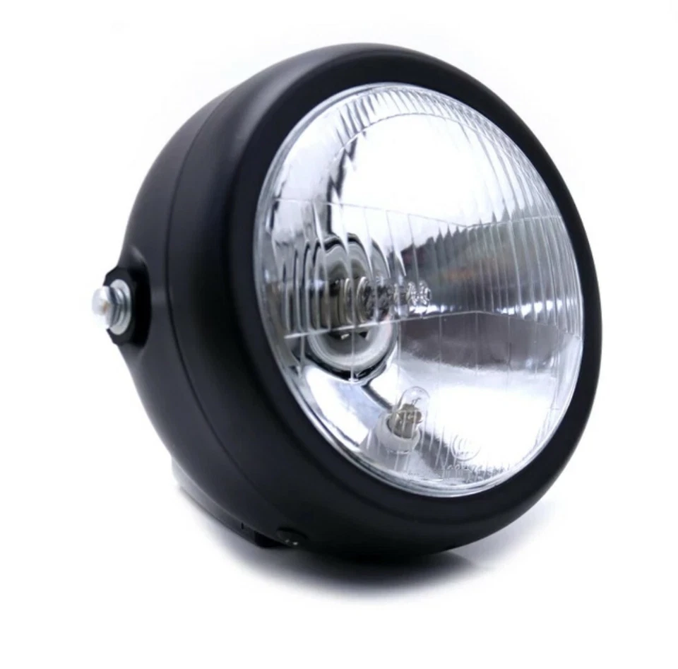 🇮🇹 FARO MOTO 6.5" NERO OPACO CAFE RACER HARLEY GUZZI FANALE ANTERIORE MOTO - Immagine 4 di 4