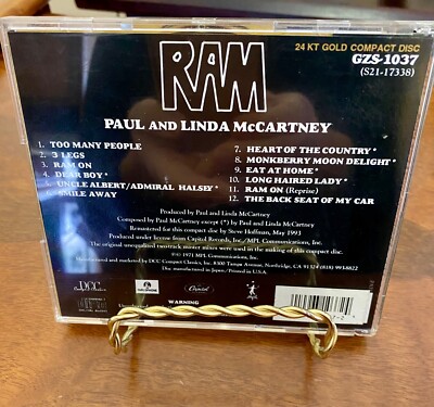RAM by PAUL & LINDA McCartney 24 KT GOLD DCC CLASSICS GZS-1037