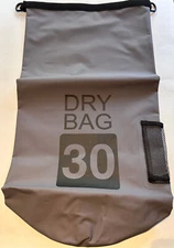 30L Dry Bag Gray Internal Pocket, External Bottle Holder