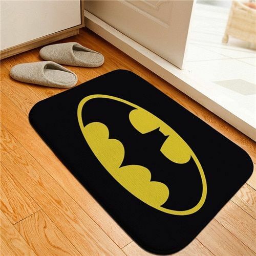 Bathroom Mat 40x60cm Custom Batman Printed Rug Toilet Carpet Flannel