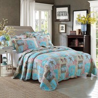 Mixinni Blue Seashell Beach Bedding Set Beach Theme Quilt Set With Two Matchi... on sale Mixinni Blue Seashell Beach Bedding Set Beach Theme Quilt Set With Two Matchi... on sale