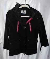 Magellan Outdoors Girl s Black With Pink Accents Hooded Jacket Size 8/10 Medium