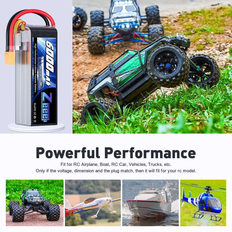 2x Zeee 6S 22,2V Lipo Akku Batterie XT90 6000mAh 50C für RC Auto Flugzeug UAV - Bild 4 von 4