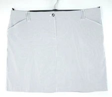 CHARTER CLUB Women's Polyester Cotton Skort Skirt Pocket Striped Gray White 18W