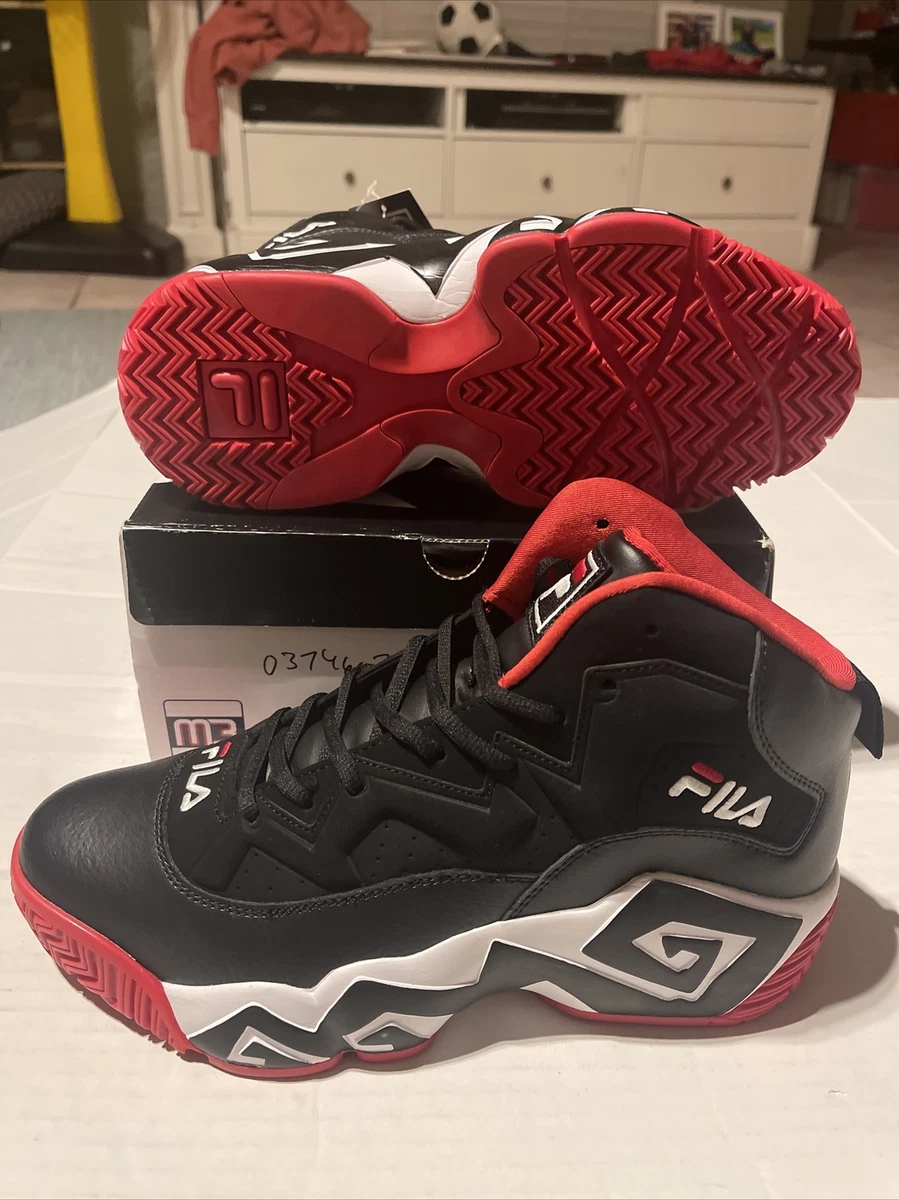 Fila Mens Black White Red Basketball Shoe Sz 10.5 White M3 Sneakers |