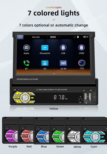 For Apple Carplay Android Auto Radio Car Stereo Touch Screen 1Din MP5 Player BT - Picture 10 of 19