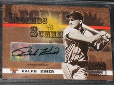 RALPH KINER  2003 DONRUSS SIGNATURE  legends  AUTOGRAPH card  PITTSBURGH PIRATES