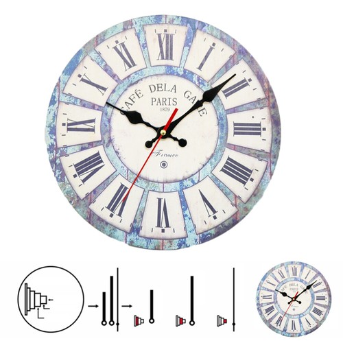 Country Style Silent Clock Decorative Wall Clock for Kitchen Office Decor - Picture 9 of 12