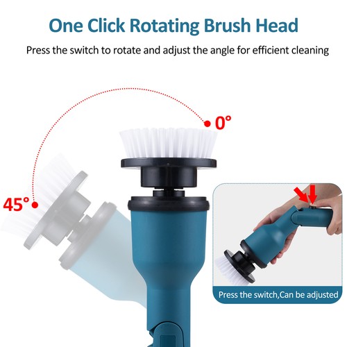 Rechargeable Spin Scrubber Electric Turbo Scrub Floor Cleaning Brush Rotating UK - Picture 8 of 9