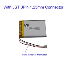 3.7V 1000mah 3.7Wh Li Lipo Battery 523450 NTC Thermistor 3-Wires JST 3pin 1.25mm