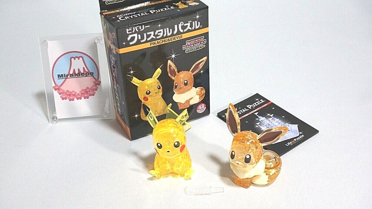 Beverly 3D Crystal Puzzle Pokemon Pikachu & Eevee 48 pieces Free Shipping