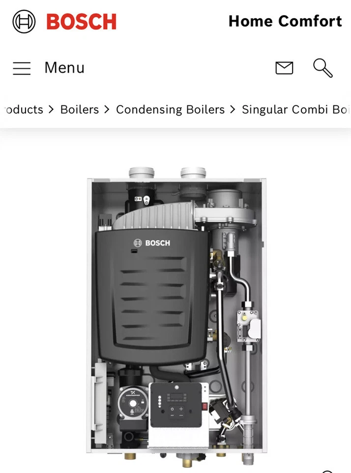 Caldera de condensación colgada de pared combinada de gas Singular 5200 199.000 BTU Foto 2 de 3