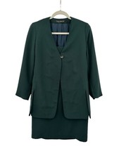 Tahari Suit Crepe Topper Jacket Dress 8 Green Sheath Career Church Sunday Best