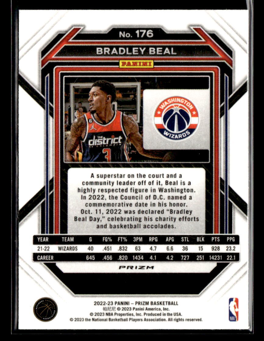 Bradley Beal 2022-23 Panini Prizm #176 Prizms Silver Washington