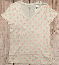 Womens Sz M Favorite V-Neck T-Shirt NWT GAP Oatmeal Heather - 989898 - 3c34