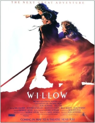 WILLOW - 1988 - original 17 x 22 mini movie poster - VAL KILMER, WARWICK DAVIS