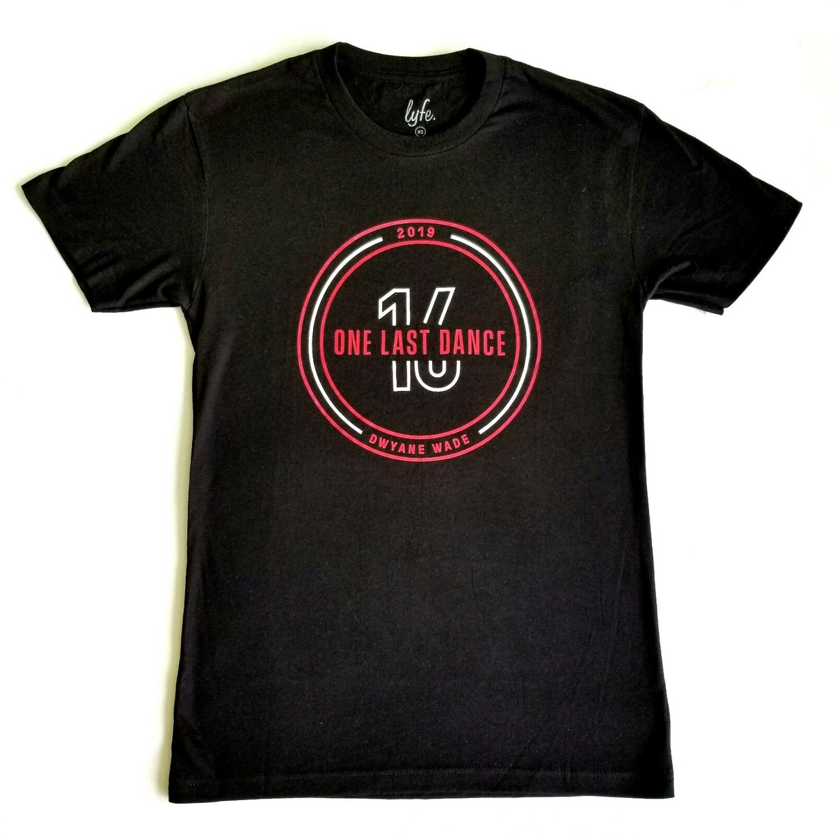 Lyfe Mens Dwayne Wade Miami Heat T-Shirt One Last Dance 2019 XS Black Red  NBA