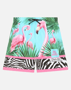 Dolce &amp; Gabbana X Khaled Khaled Swim Trunks w/ Flamingo Print Kids Size 3 NWT