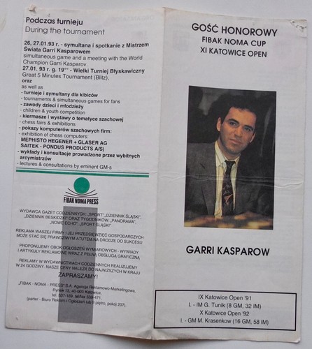 Grandmaster Kasparov Katowice Open, 1st European Team Champioship Forms Hungary - Picture 3 of 4
