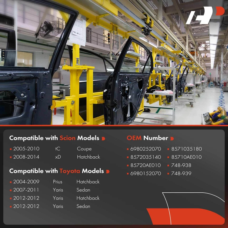 2 регулятора стеклоподъемника с двигателем для Toyota Prius Yaris Scion xD 2008-2014 - Изображение 3 из 4