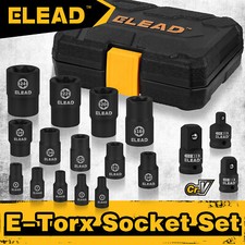 17-piece Inverted E-torx Socket Set Impact Star Female Sockets For Impact Wrench 17-piece Inverted E-torx Socket Set Impact Star Female Sockets For Impact Wrench