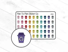 2581~~Recycle Cans Planner Stickers.