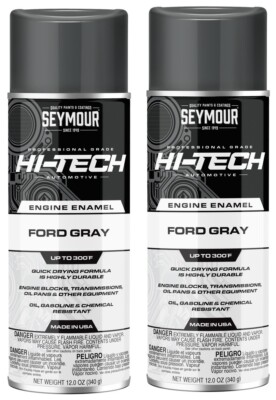 SEYMOUR Hi-Tech Engine Enamel Aerosol Spray Paint FORD GRAY 12oz USA-made 2/cans