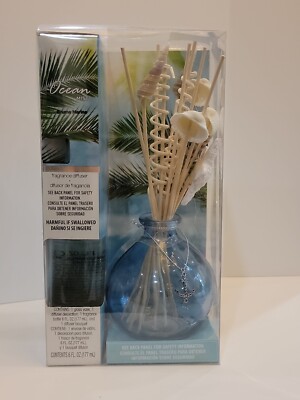 NEW Ocean Mist Bruma Marina Reed Diffuser With oil, glass bottle shells ...