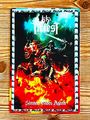 KK PRIEST SINNER RIDES AGAIN TIN METAL POSTER