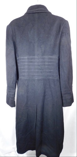 SEARLE Women's Black Wool Embroidery Trim Detail Button Front Coat Sz 10 - Picture 5 of 6