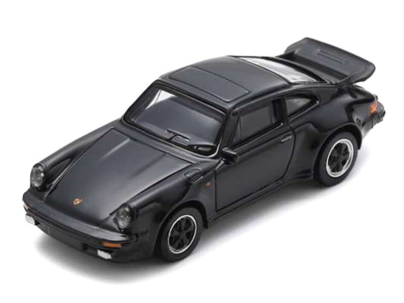 PORSCHE 911 (930) TURBO BLACK 1/64 DIECAST MODEL CAR BY