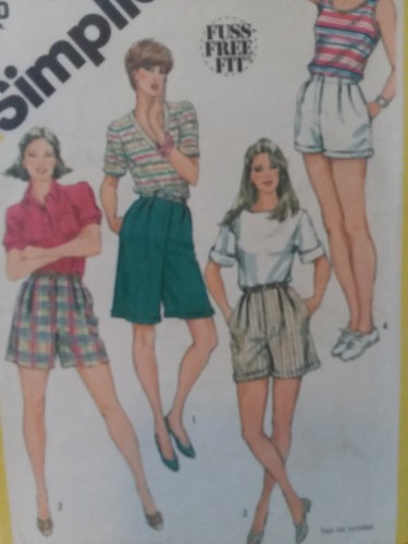 Vintage 80er Jahre Simplicity 6377 drei Längen hochtaillierte kurze Golfshorts Muster Gr. 10 - Bild 1 von 3