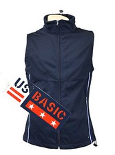 Image of US Basic Cromwell Ladies Soft Shell Body Warmer Gilet Navy  Reflective Strips