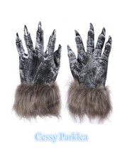 SN-A1-5 Hairy Werewolf Wolf Monster Hands Claws Paws Halloween Costume Gloves