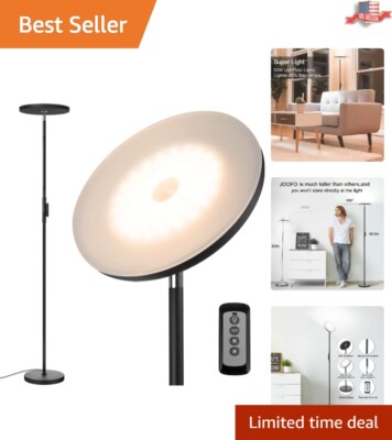 Stylish 30W Torchiere Floor Lamp - Remote Controlled with Adjustable Brightness