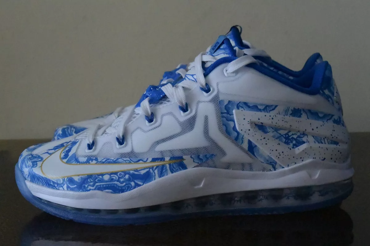 Nike Lebron 11 XI Low China Pack White Blue 683253 144 Sz. 10