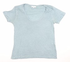 Second Female Women’s Blue Linen V-Neck Short Sleeve T-Shirt Size S