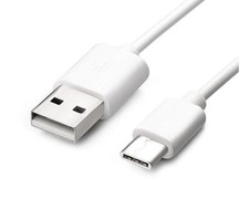 USB-A to Micro-USB Charging Cable White Flexible Glossy Finish Under 10ft