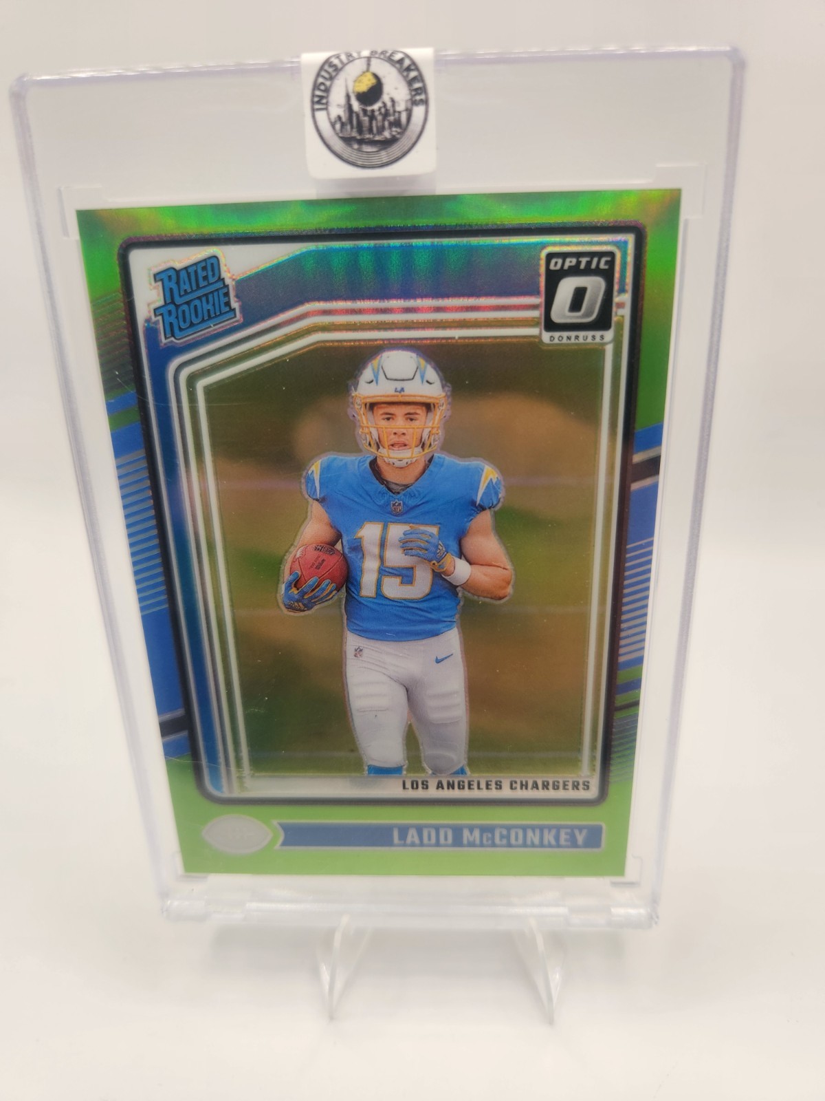 2024 Panini Donruss Optic - Rated Rookie Ladd McConkey #266 Lime Green Prizm /50
