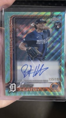 2025 Topps Chrome Aqua Refractor Auto Brant Hurter 155/199 Detroit Tigers ⚾️