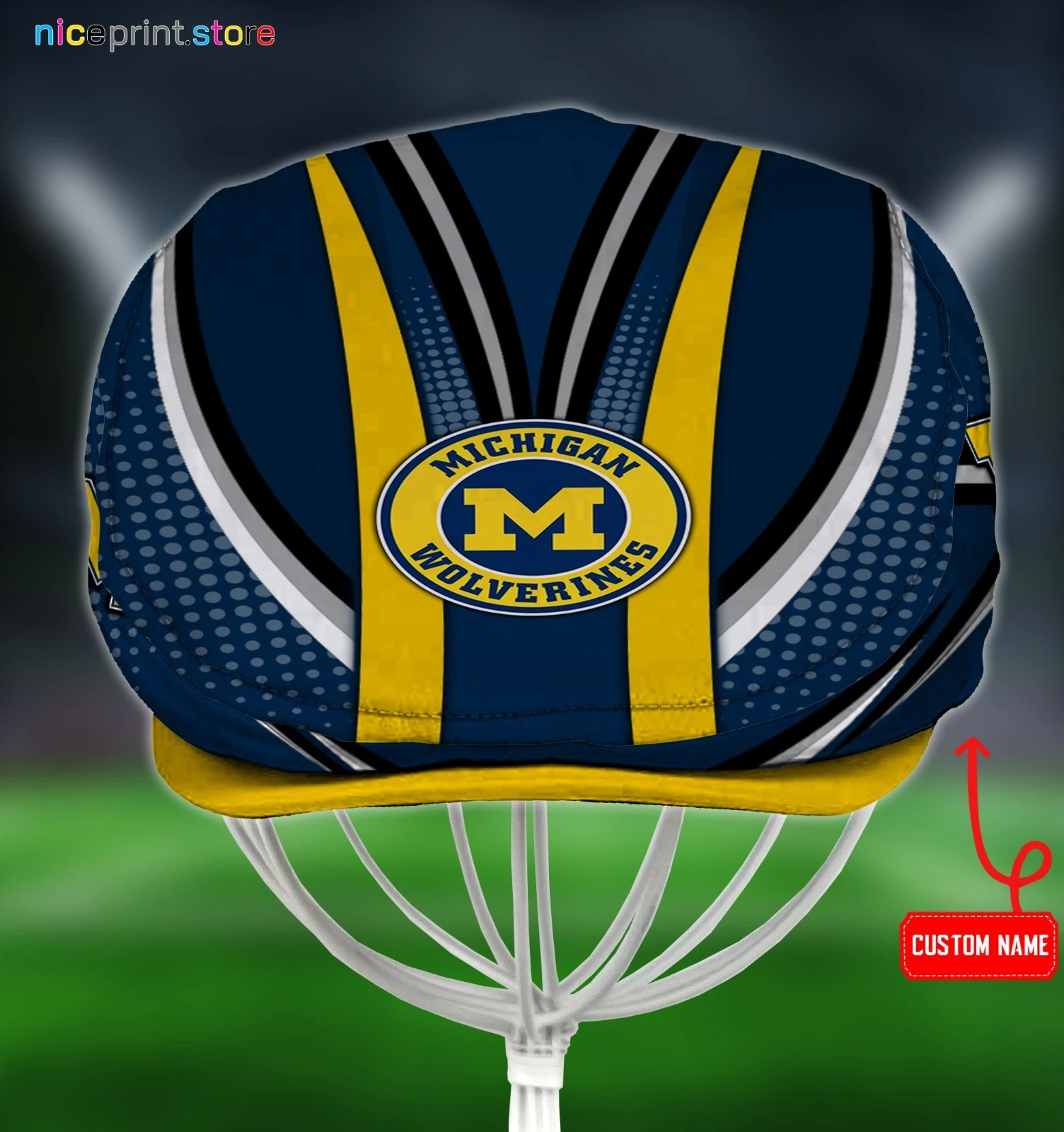 Michigan Team Wolverine*s Jeff Cap Newsboy Cap Flat Golf Driving Hat for Men