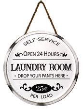 Rustic Wood Farmhouse Laundry Room Decor Hanging Wall or Door Sign NEW