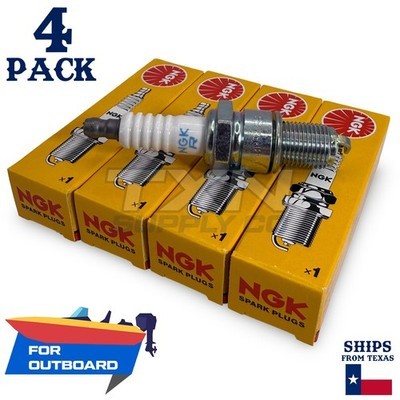 4 NGK Spark Plugs - For Yamaha 28 A Outboard Motor